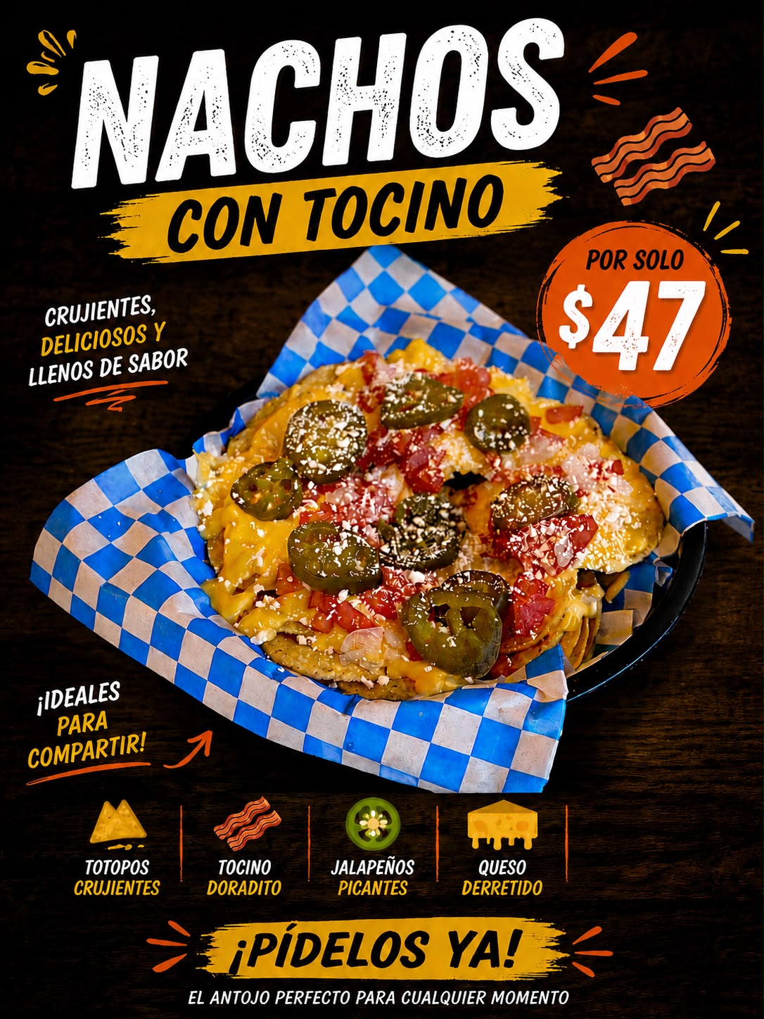 Nachos Con Tocino